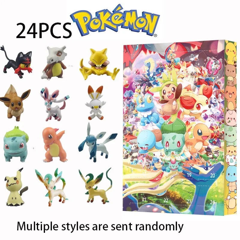 Anime Pokemon Charizard Pikachu Figurka Boże Narodzenie Halloween Kalendarz adwentowy Pudełko Kawaii Kolekcja Figurka Model Zabawki Prezenty