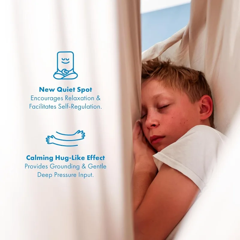 أرجوحة حسية للأطفال والكبار - تحمل 300 رطل، حسية داخلية وخارجية للتعليق مثل تأثير مهدئ - طبقات مزدوجة ناعمة