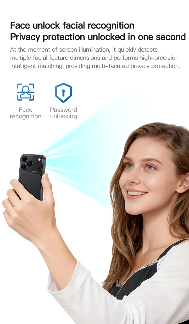 SERVO Mini Android Smartphone 3.0" Touch Screen 3G Dual SIM 2GB+16GB Face Unlock HiFi Sound WiFi Hotspot GPS Pocket Mobile Phone