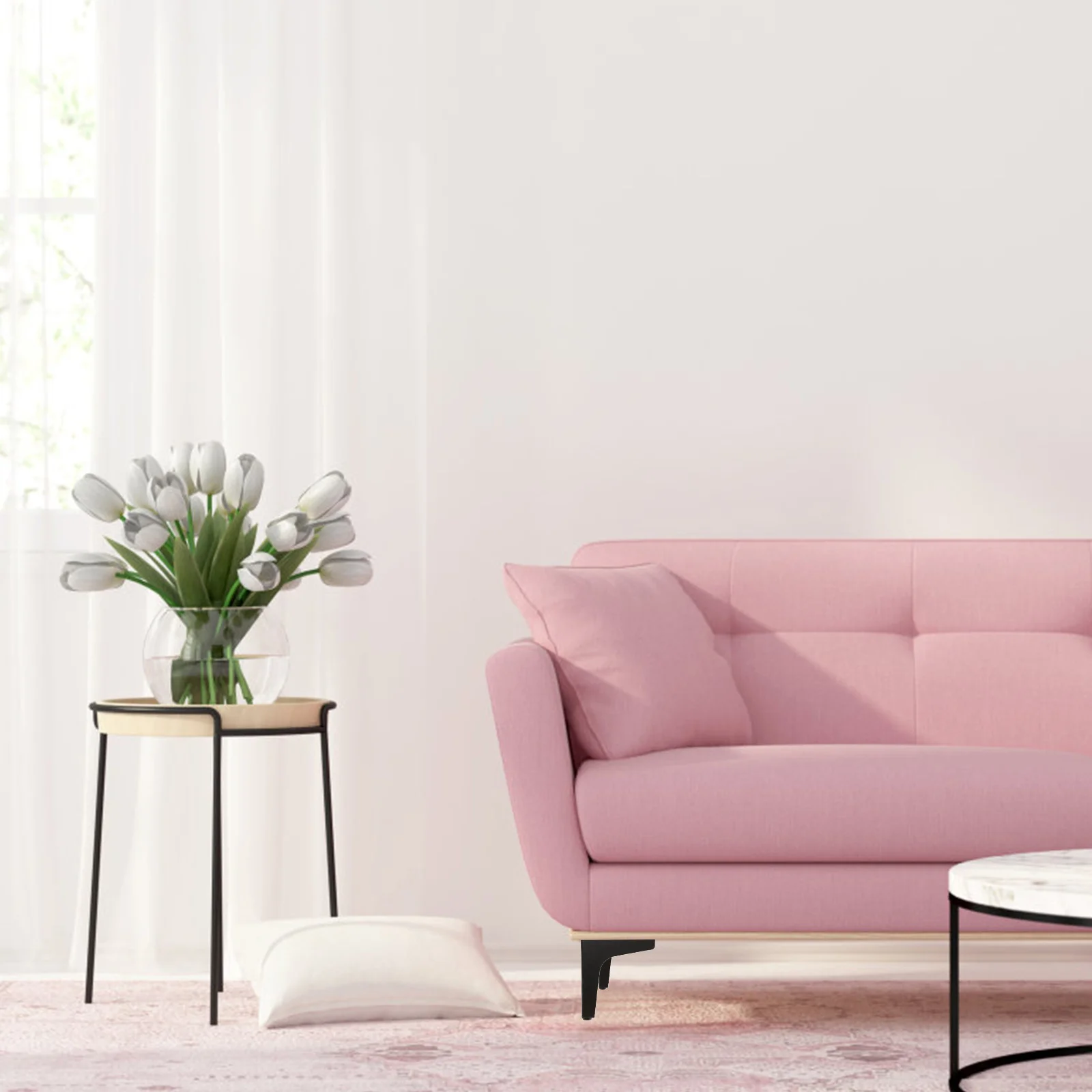 DOITOOL 4 قطعة أرجل قطع الأثاث المعدنية دعم لخزانة أريكة طاولة القهوة الغرور مثلث أقدام الحديد لحديقة مرآة مضمد #1