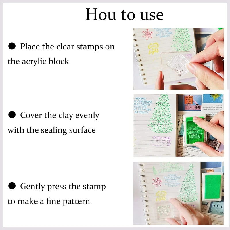 

7 Pieces Acrylic Stamp Blocks, Clear Stamp Blocks Acrylic Blocks For Stamping Tools Set With Grid Decorative