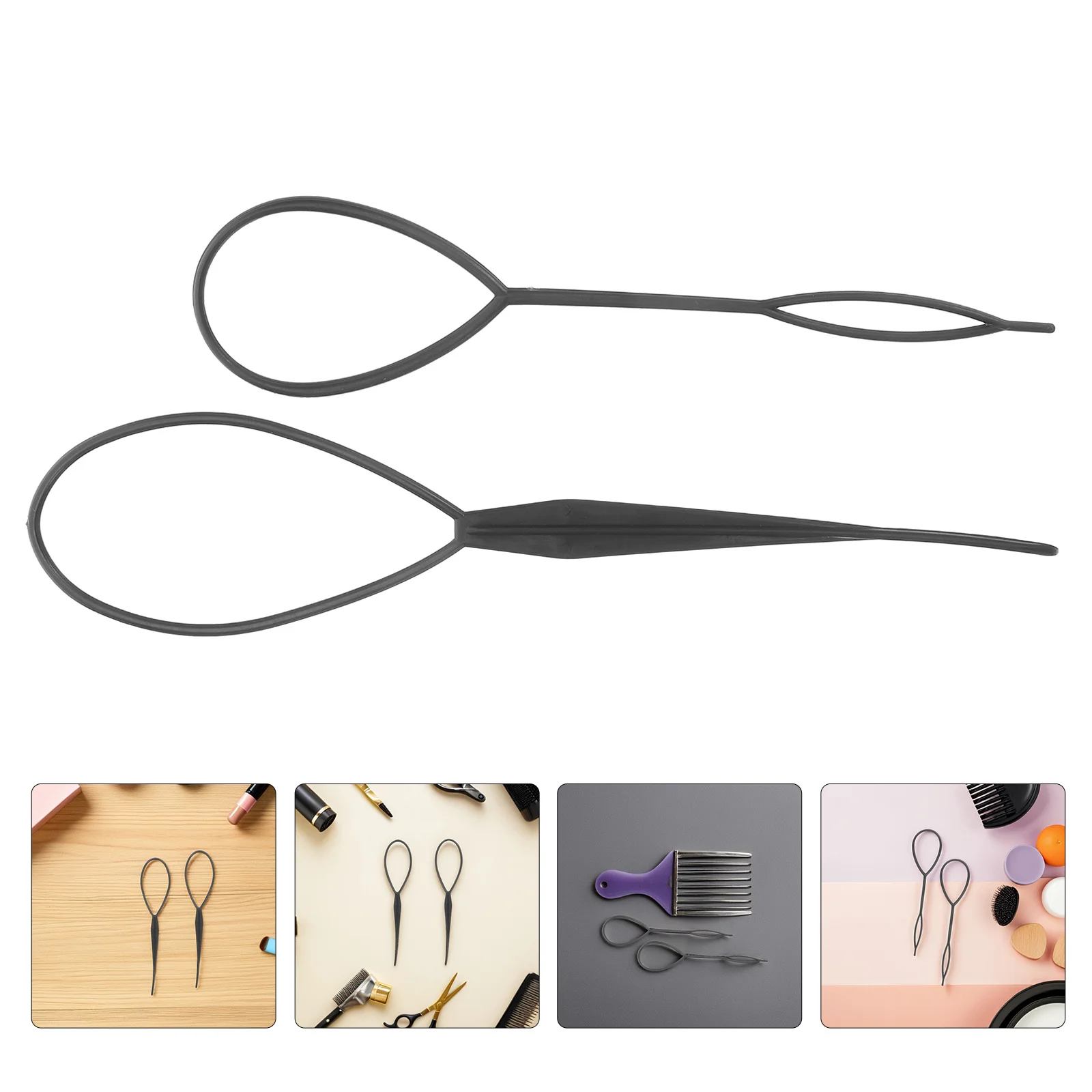 

100Pcs Hair Loop Styling Ponytail Maker Updo Accessories French Braid Pull Through Tool Easy Daily Party Hairstyles
