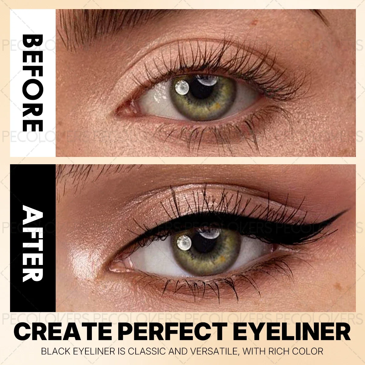 1PC Ultra‑Fine Black Eyeliner Gel Pencil, Waterproof, Matte Finish, Gentle Formula, Travel‑Essential Eyeliner, Soft Texture