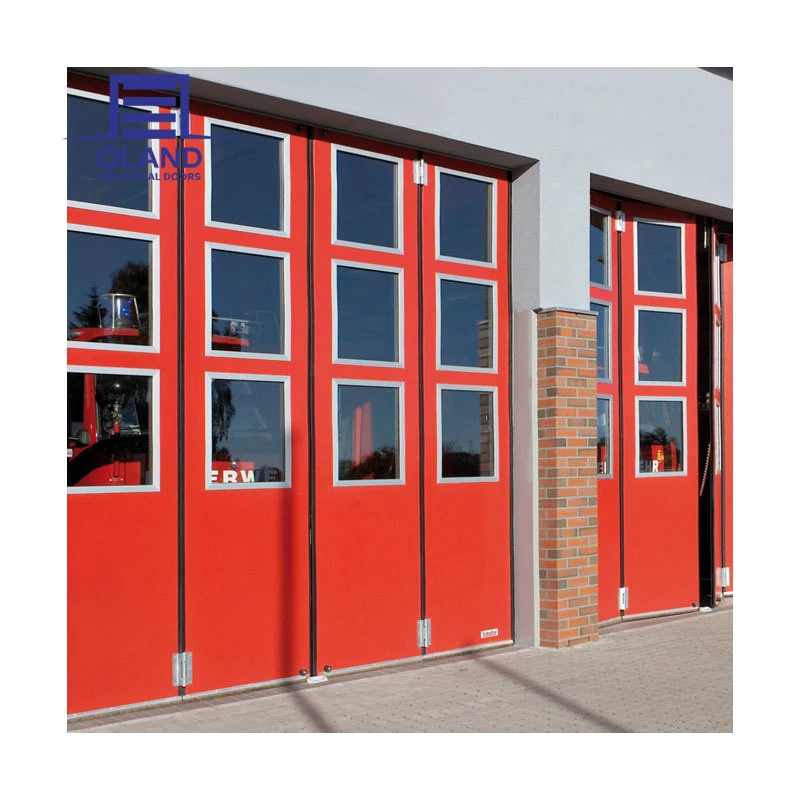 High Heavy Colorful Direct Factory Metal Folding Door Steel-Reinforced Insulated Industrial Bifold Door Revolving Sliding Door