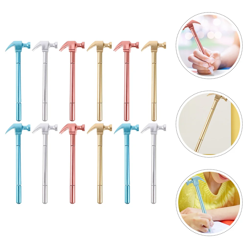 

12Pcs Exquisite Hammer Shaped Pens Plastic Writing Pen Smooth Writing Experience Ideal for Students and Office Use