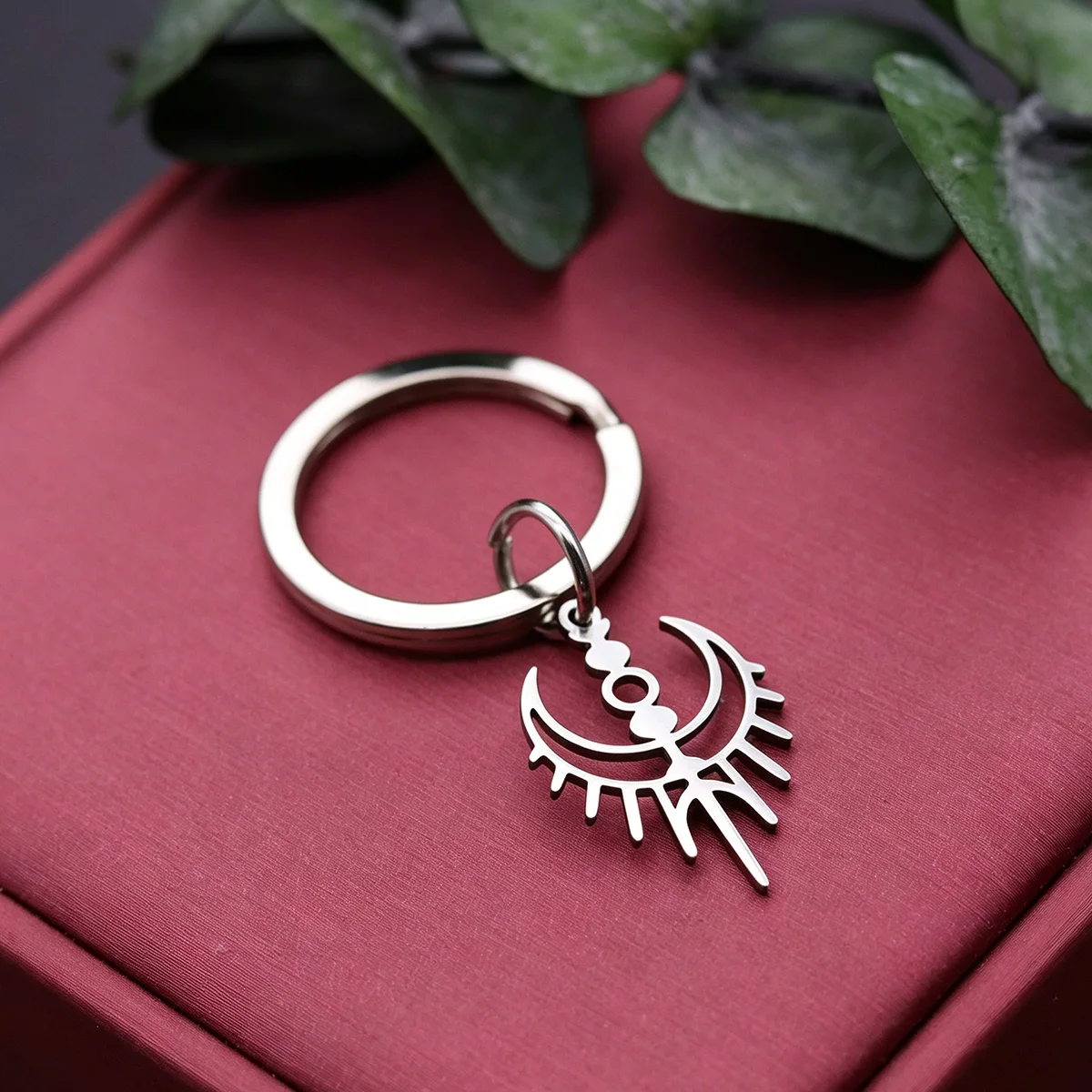 Todorova Hecate Crescent Keychain, Wicca Magic Moon Totem Pendant, Stainless Steel Bag Charm
