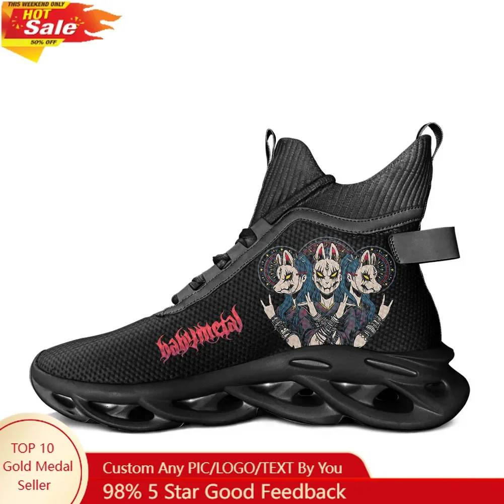 

Babymetal Japan Band High Top Running Shoes Mens Womens Hip-hop Rock Sneaker Mesh Footwear Custom Soft Elastic Sole Shoe Black