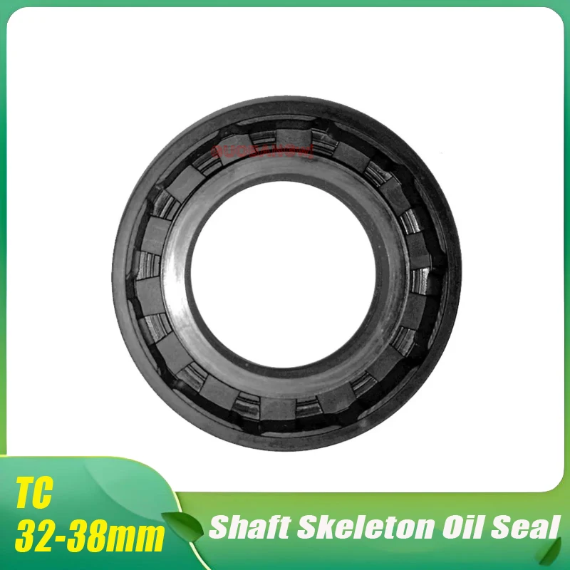TC 32/35/38mm ID Black Nitrile Rubber NBR Grooved Lip Spring Gasket Radial Shaft Skeleton Oil Seal 1Pc Nitrile Oil Sea 1Pcs