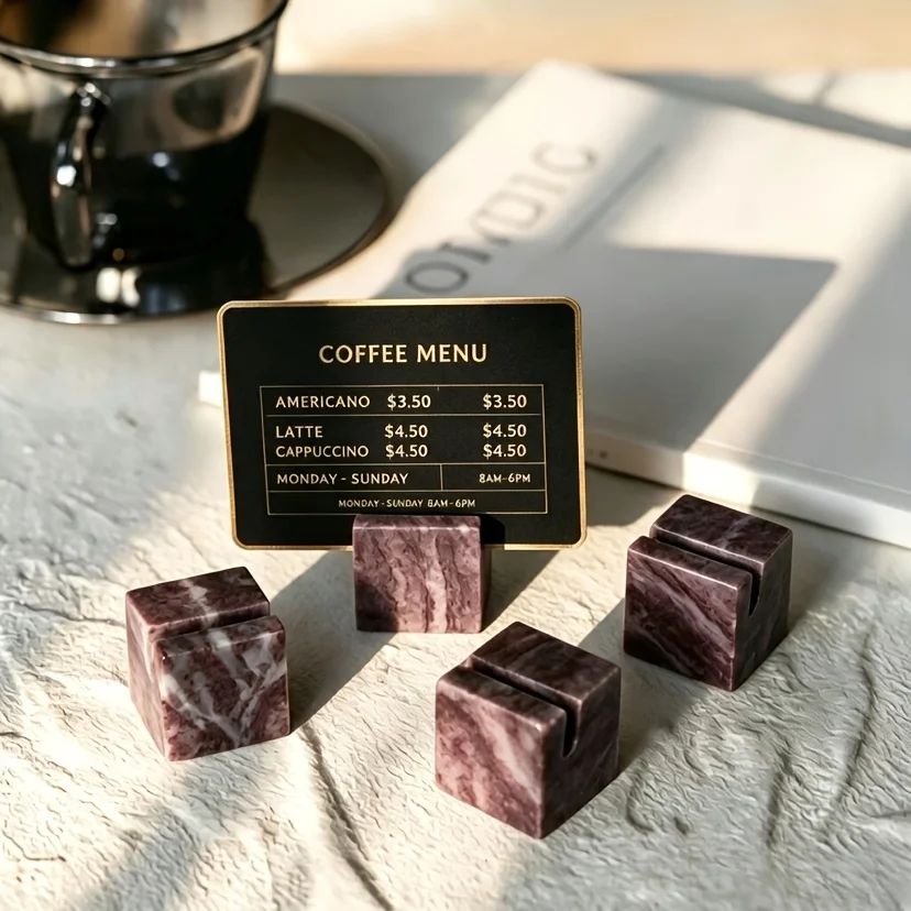 Chicken Blood Jade Table Sign Holder, Available in Various Natural Textures, Display Cabinet Item Indicator Holder, Suitable for Dining Tables, Hotels, Display Cabinets, Service Instructions, and Applicable in Multiple Scenarios view 6
