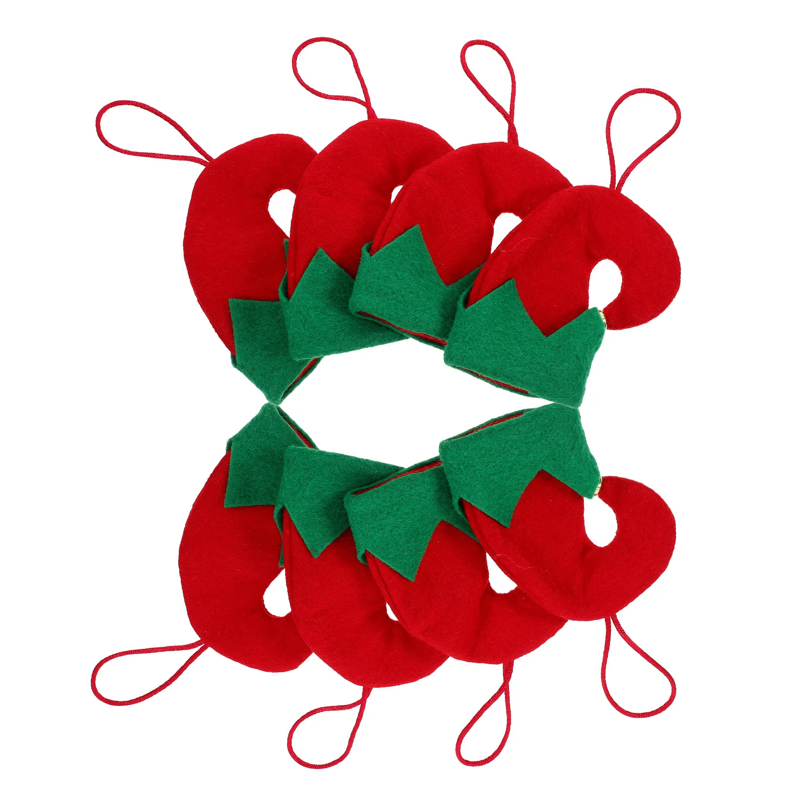 

8Pcs Christmas Hat Soft Cloth Mini Christmas Tree Ornaments Bottle Caps Utensil Holders Holiday Table Decor Hat Tree Ornament