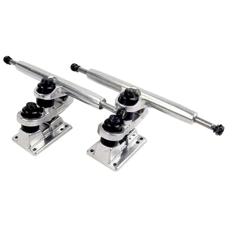 1 Pair Double Deck Longboard Truck 7 Inch Skateboard Stand Silver Skateboard Brackets Truck Gravity Casting Technology