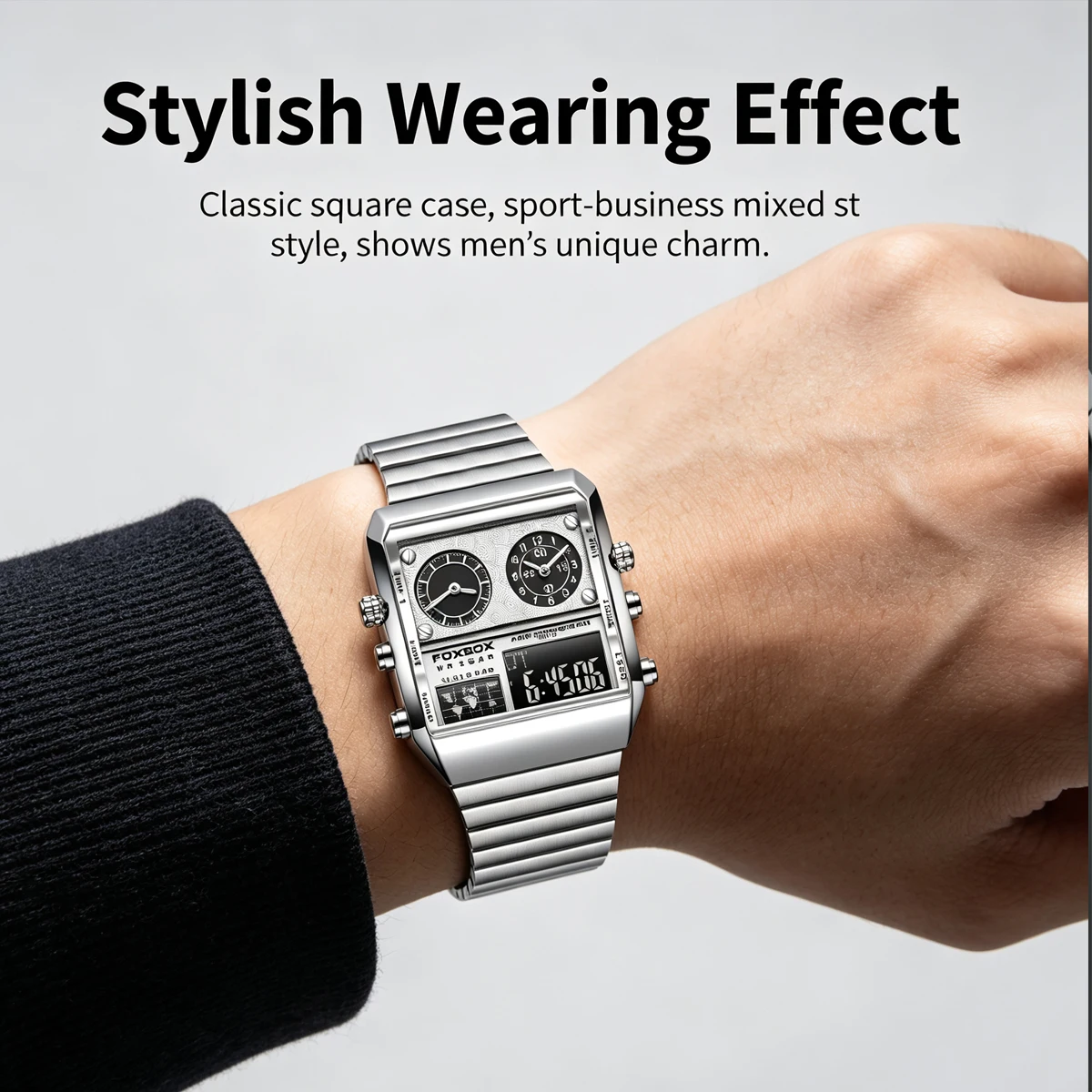 LIGE 2026 Men's Luxury Quartz Watch Electronic Watch Night Light Waterproof Dual Display Men's Sports Watch Relógio Esportivo