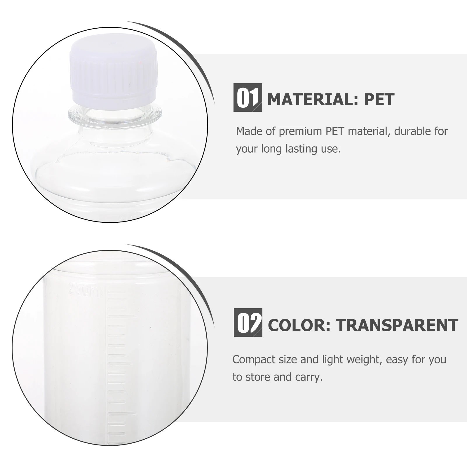 

12 Pcs Bottled Laboratory Reagent Chemical Bottles Leakproof Storage Medicine Plastic The Pet Liquid