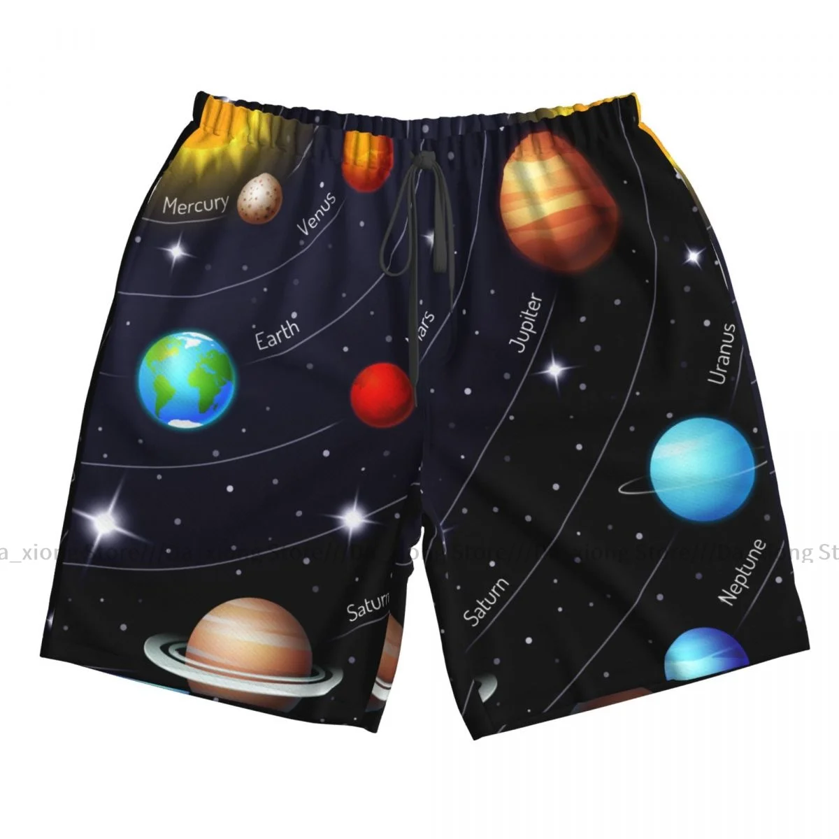 Heren Badmode Zwemmen Korte Slurf Kleurrijk Zonnestelsel Fonkelende Nachtelijke Hemel Strand Board Shorts Zwemmen Surf Shorts