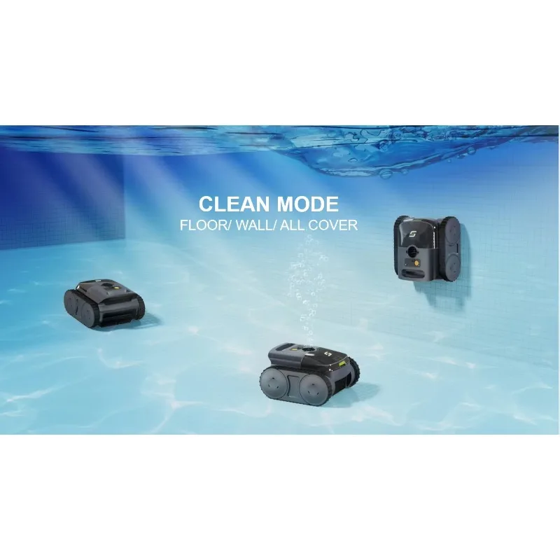 STLF WJW مكنسة كهربائية روبوتية ذكية لاسلكية لحمام السباحة، مسار محسّن، رطب وجاف ينظف جدران الأرضية، خط الماء - لحمامات السباحة الأرضية #3