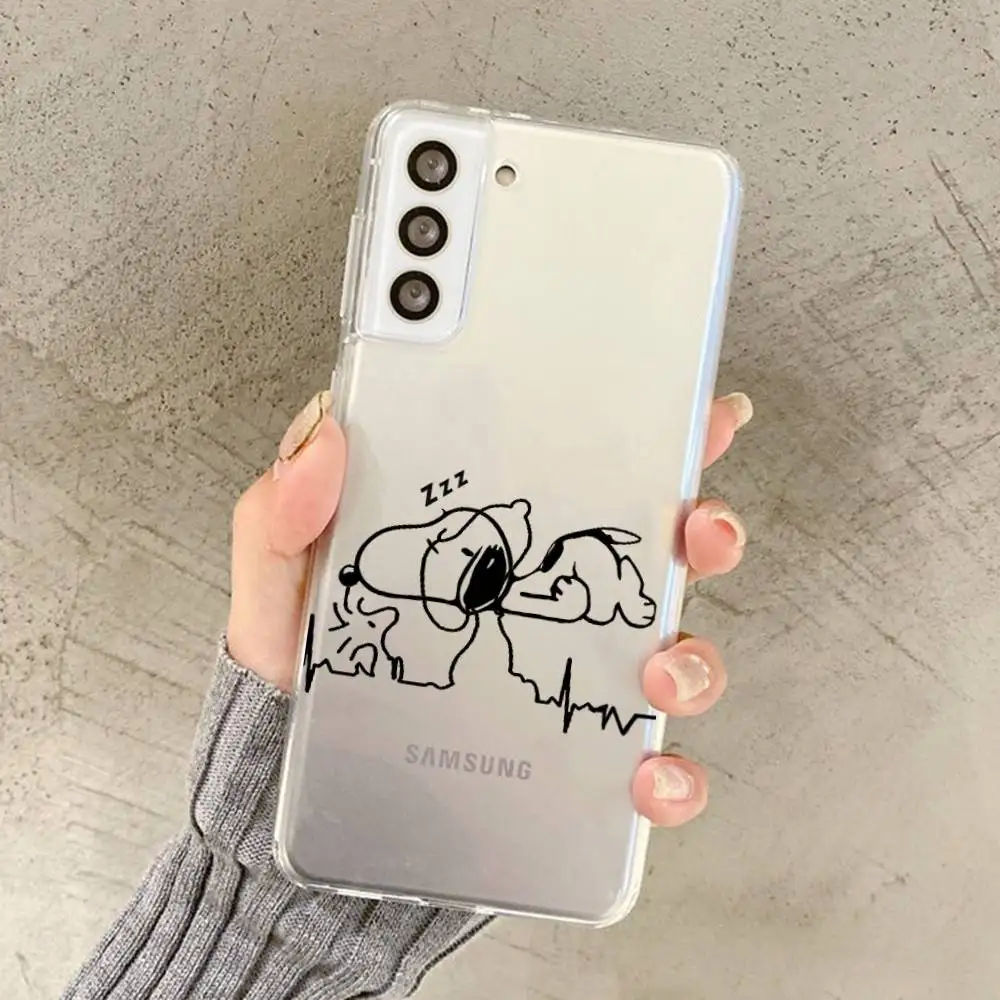 الكرتون سنوبيس خط قضية الهاتف لسامسونج غالاكسي S 20 30 21 22 23 24 A 30 50 31 32 51 70 71 72 73 الترا زائد لايت واضح