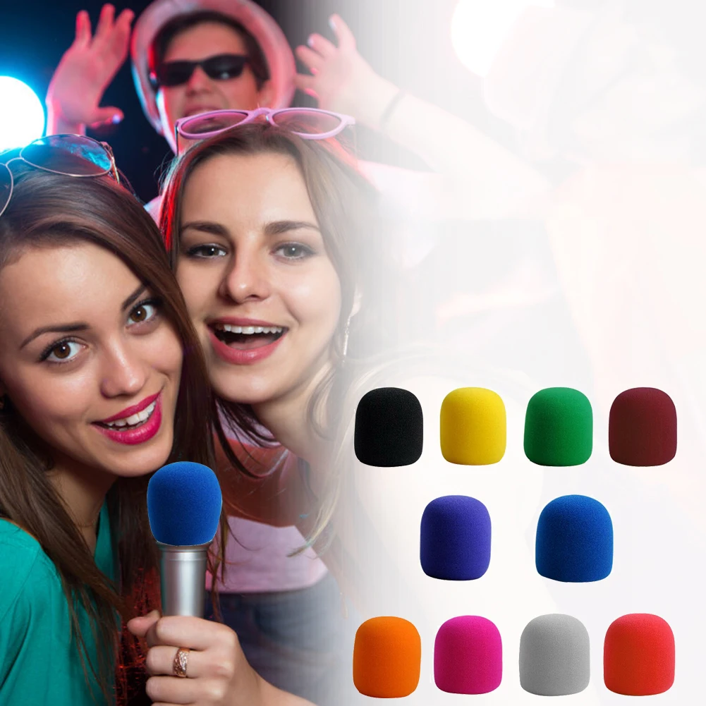 10pcs Microphone Foam for Colorful Mic Sponge Cover Professional Studio Windscreen Mic Cap Music Speaker Cover 70x60x10mm