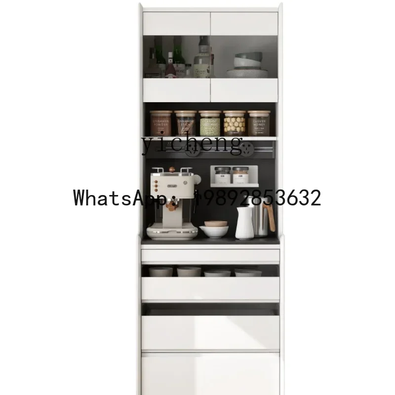 

GZ Solid Wood Sideboard Small Apartment Wall Narrow High Cabinet Tea Cabinet Wine Cabinet Locker