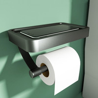 Toilet Paper Holder Bathroom Wall Mount Paper Roll Holder With Storage Tray Toilet Organizer Phone Stand Bathroom Accessories