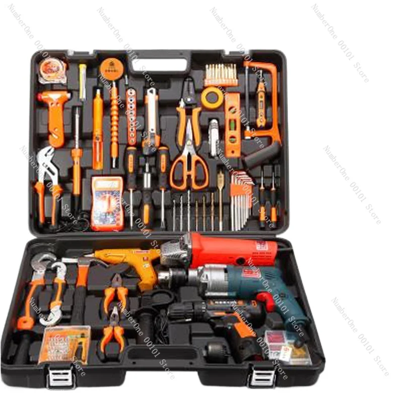 

Household Tools Package Hardware Set Electric Drill Home Electrician Maintenance Multi-Functional Portable Hardware Tools