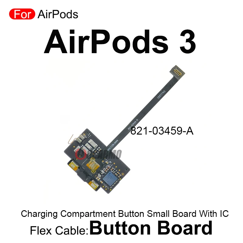 For Apple AirPods 3 Earphone Headphone Charging Shell Charger Compartment Button Small Board With IC Flex Cable Replacement Part