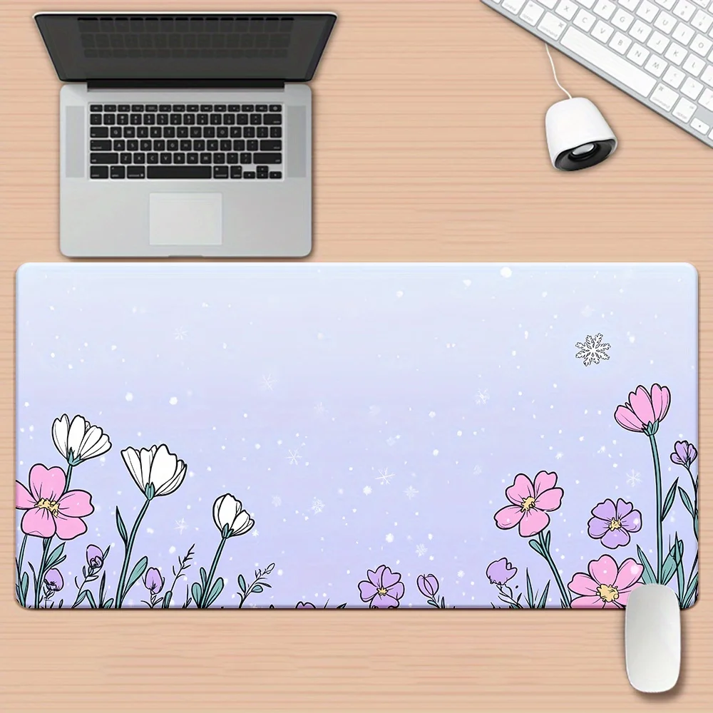 

1pc, Beautiful Cartoon Flowers, Kawaii Style, HD Printed Pad for Desk, Multi Functional XXL Mousepad, Keyboard Gaming Mouse Mats