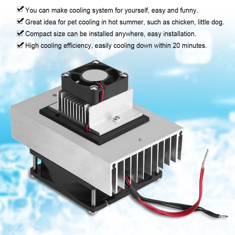 

DIY Cooling System Kit Semiconductor Thermoelectric Peltier Refrigeration Cooling System Air Conditioner Cooling System G