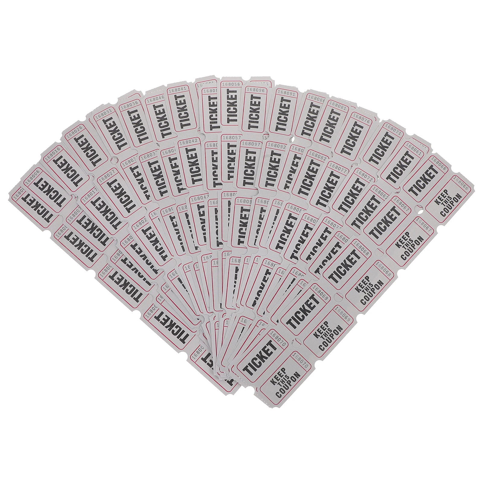 100 Pcs Raffle Tickets Bulk Lottery Game Prizes Carnival Holiday Grey Party Event Tickets Labels Concert Decorations