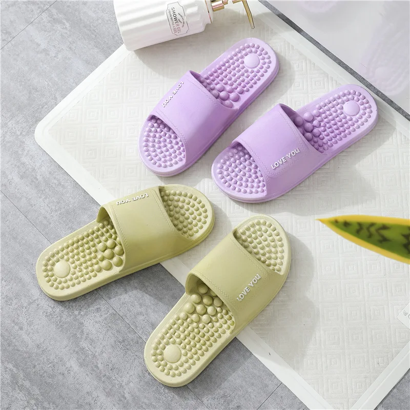 Women Massage Slide Bathroom Slippers Vacation Shoes Hotel Slippers