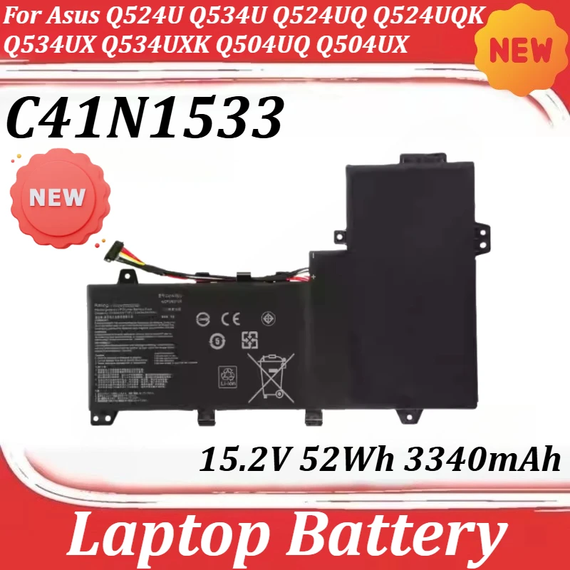 C41N1533 15.2V 52Wh 3340mAh Laptop Battery for Asus Q524U Q534U Q524UQ Q524UQK Q534UX Q534UXK Q504UQ Q504UX Battery