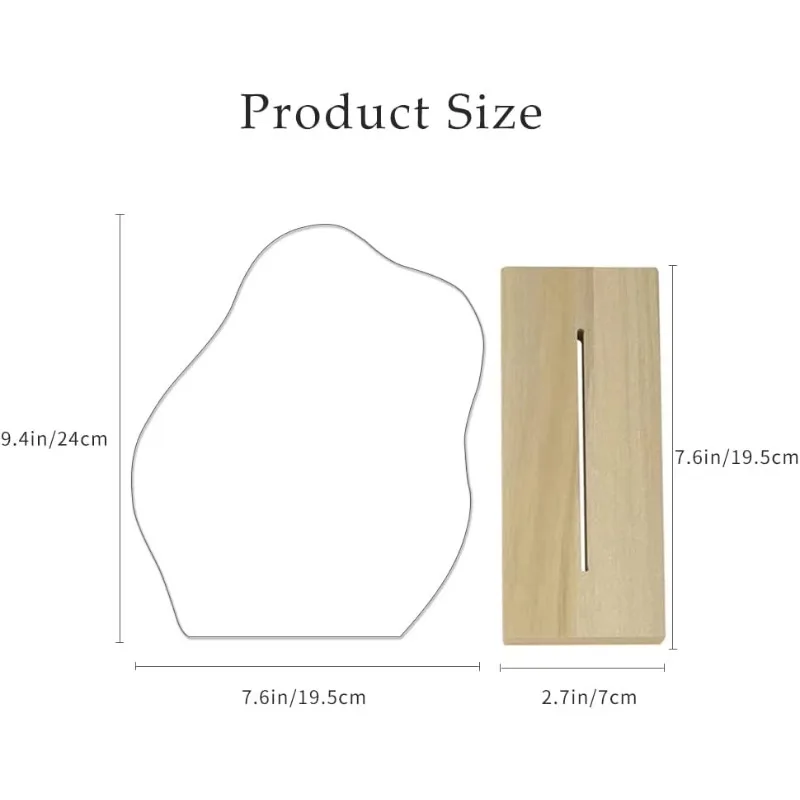 Irregular acrylic personalized makeup mirror decorative mirror wooden base cosmetic makeup mirror