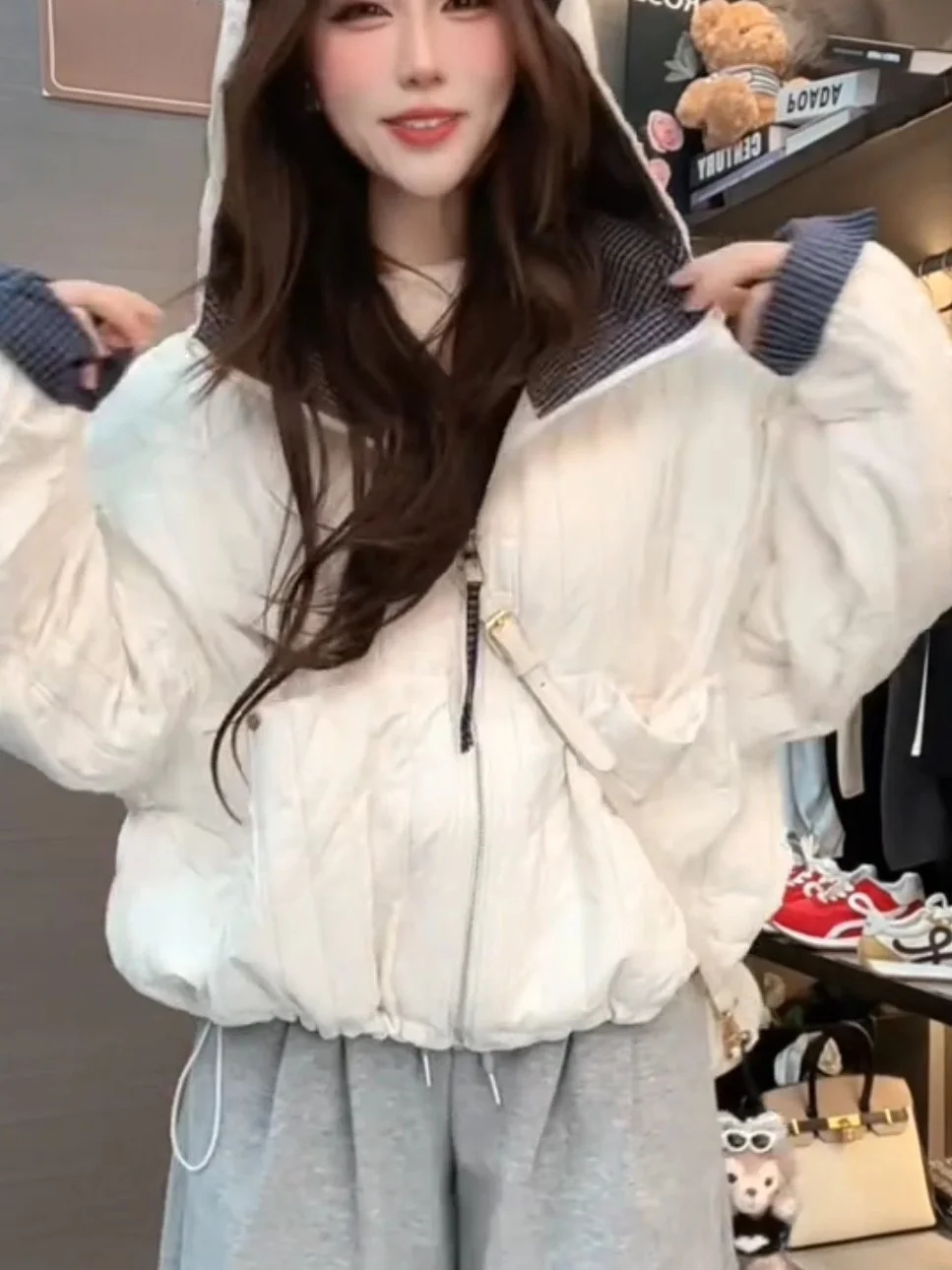 

Модная хлопковая куртка с капюшоном, женская повседневная куртка с длинными рукавами в корейском стиле, весна-осень, новая модная верхняя одежда для женщин