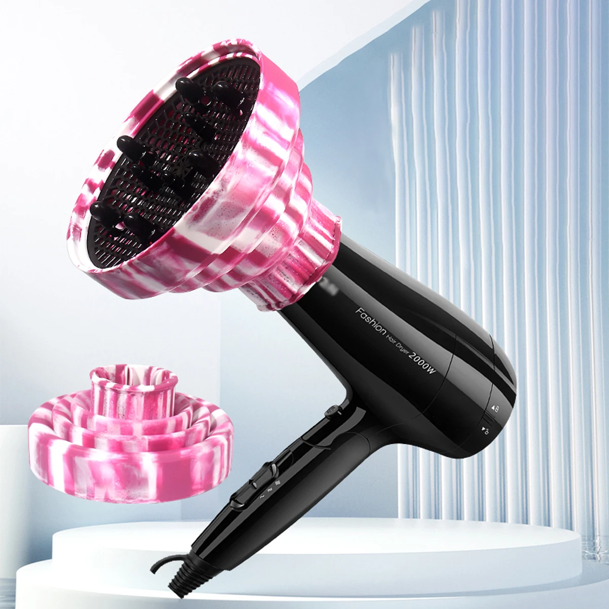 

Портативный силиконовый диффузор для фена - складная выдвижная насадка, равномерное распределение тепла для аксессуаров для волос