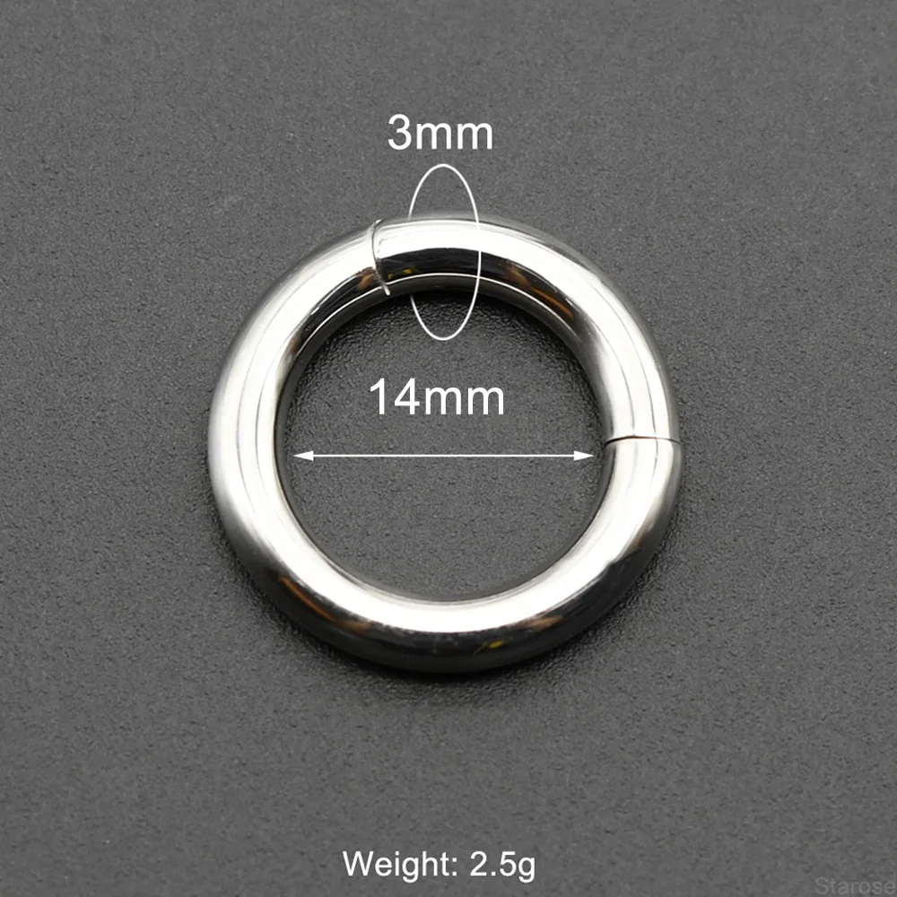 Glatter, aufklappbarer Edelstahl-Segment-Reifenring, 00 g, großer Septum-Clicker, BCR PA-Piercing, Nasenring, Ohrdehner-Gewichte