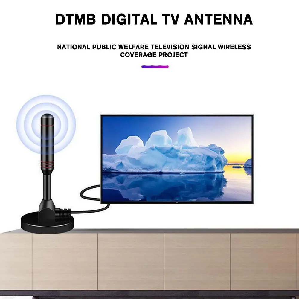 

Portable TV Antenna Quick Response Indoor Outdoor Digital HD Aerial 30DBI HD Digital TV Antenna with Amplifier DVB-T2