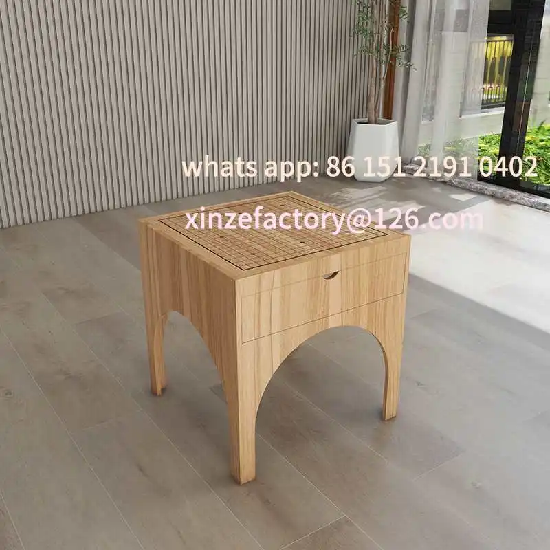 طاولة شطرنج وكرسي قابل للتخصيص، شرفة أرضية فارغة، طاولة ترفيهية من الخشب الصلب، رقعة شطرنج على الوجهين #4