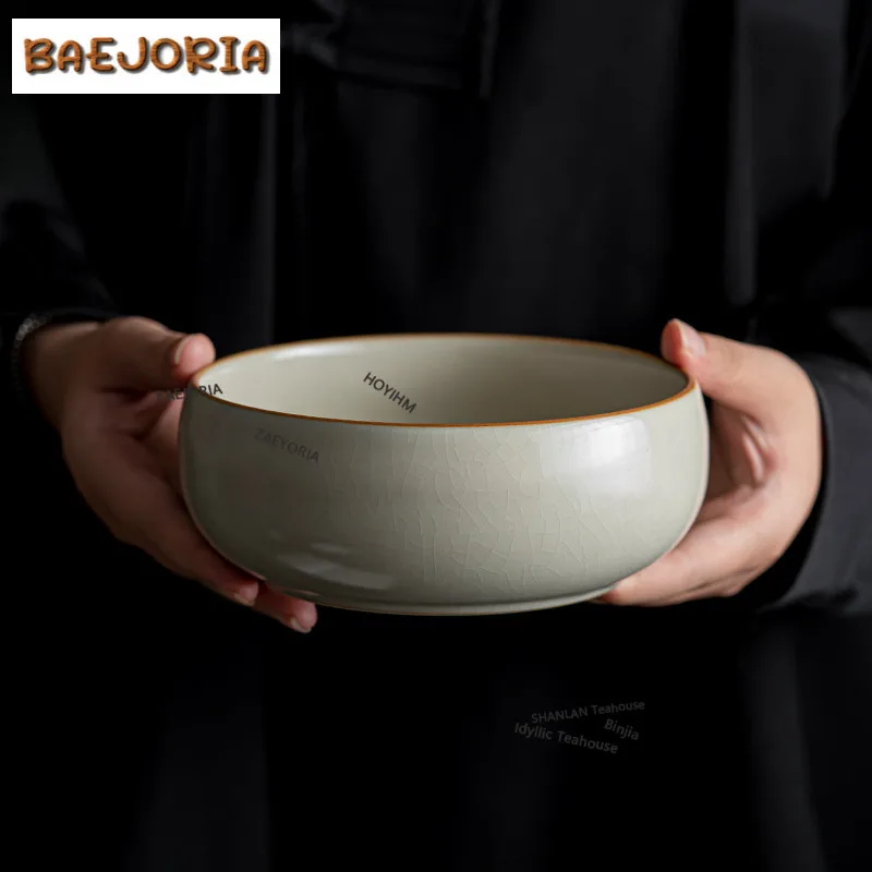 Beige Ru Kiln Jianshui Washing Cup Bowl Writing-brush Washer Tea Garbage Can Chaxi Chinese Tea Set Accessories Decoration Craft