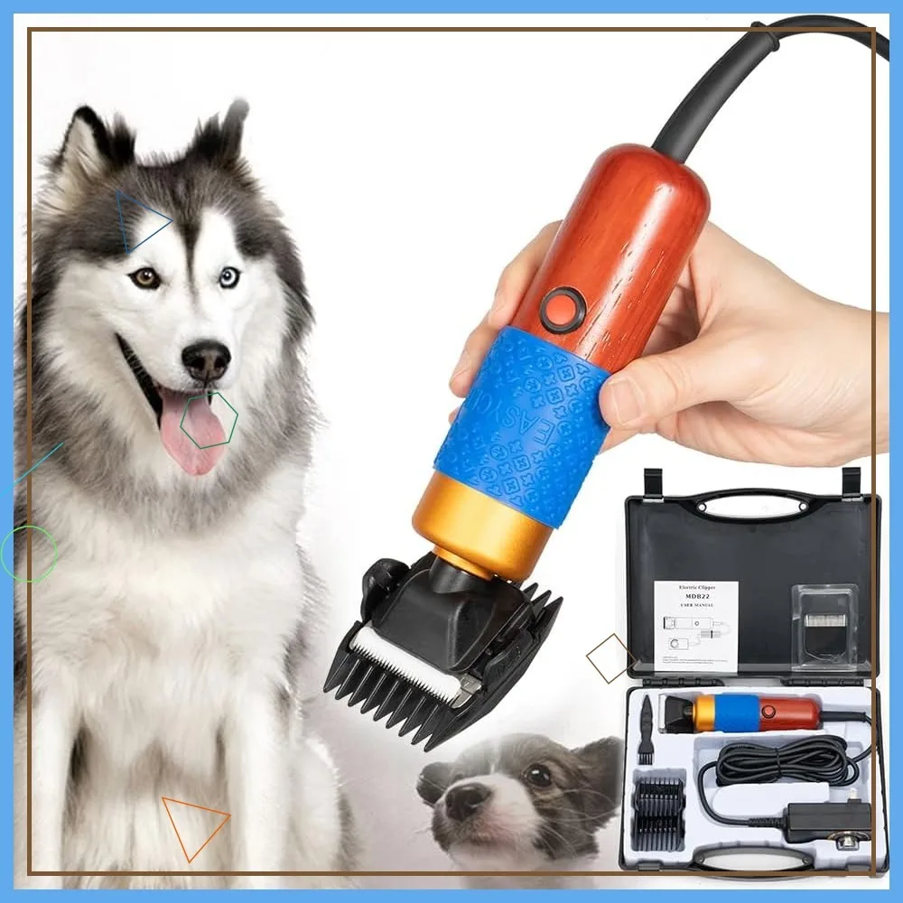 Esquiladora Eléctrica de 10 pies y 200W con Enchufe y 2 Cuchillas para Animales de Granja, Perros, Gatos, Cabras, Alpacas, Llamas, Angorá y Conejos