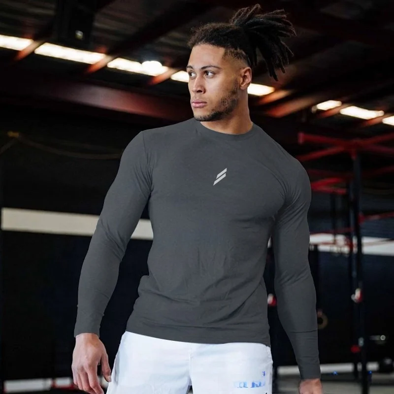 

Мужские спортивные топы American Sle Gym с длинными рукавами, быстросохнущие, для бега, баскетбола и тренировок, на осень-зиму
