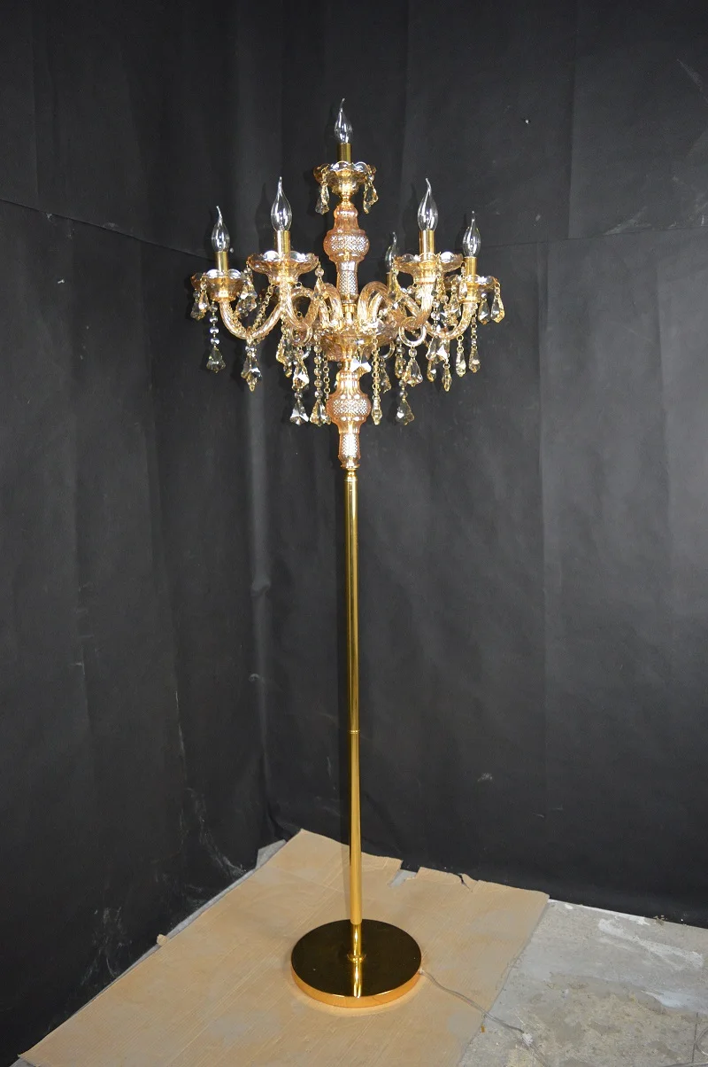 Led Mode Kristal Vloerlamp Slaapkamer Kaars Vintage Luxe Abajur Cristal Voor Woonkamer Verlichting Lampen