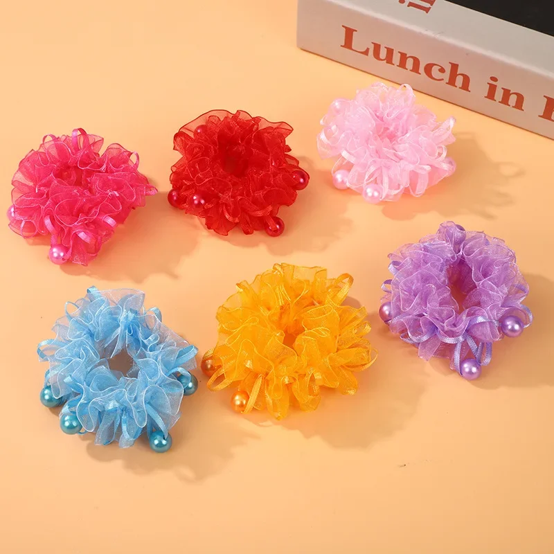 Diademas elásticas de Ballet para niña, accesorios para el cabello hechos a mano, bonitos círculos para el pelo de princesa