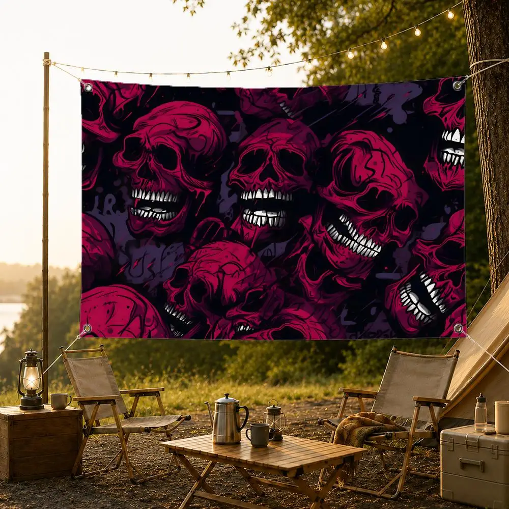 Classic Symbol S-SkullS Flags Washable Fade-Resistant Flag HD Print Lightweight Durable Indoor/Outdoor