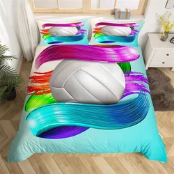 Volleyball Bedding Set Ball Sprot Duvet Cover Twin King Microfiber Volleyball Games Sports Comforter Cover For Kids Teens Boys