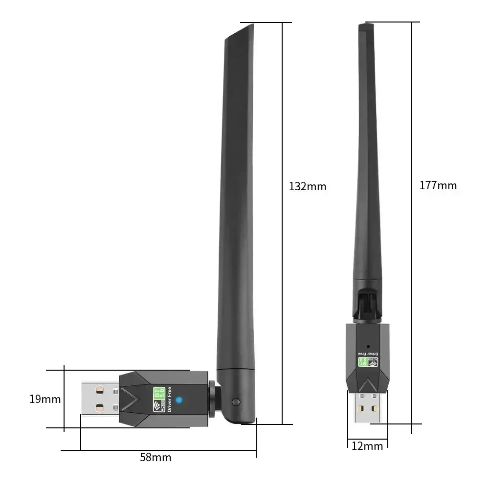 

Двухдиапазонный 600 Мбит/с USB Bluetooth Wi-Fi адаптер Wi-Fi Dongle Антенна USB Ethernet Приемник сетевой карты