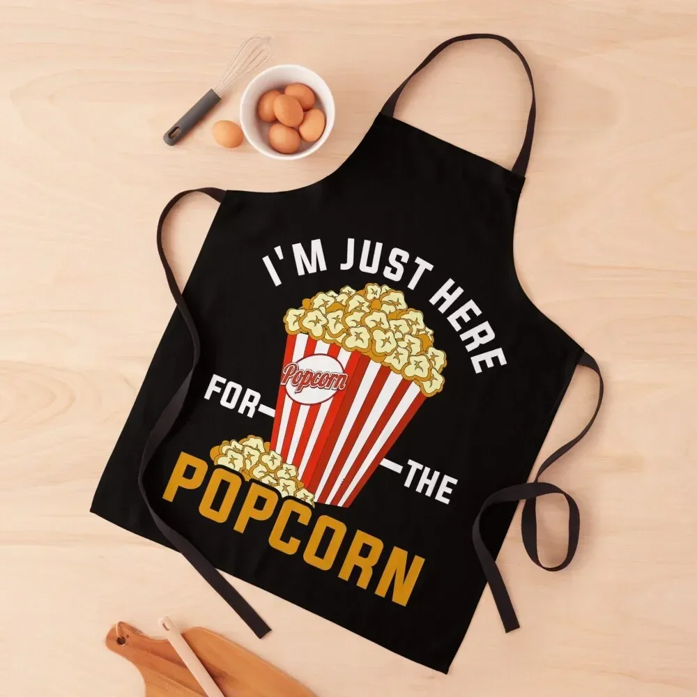 I'm Just Here For The Popcorn Apron Kitchen Items For Girl For Kitchen waterproof women Apron