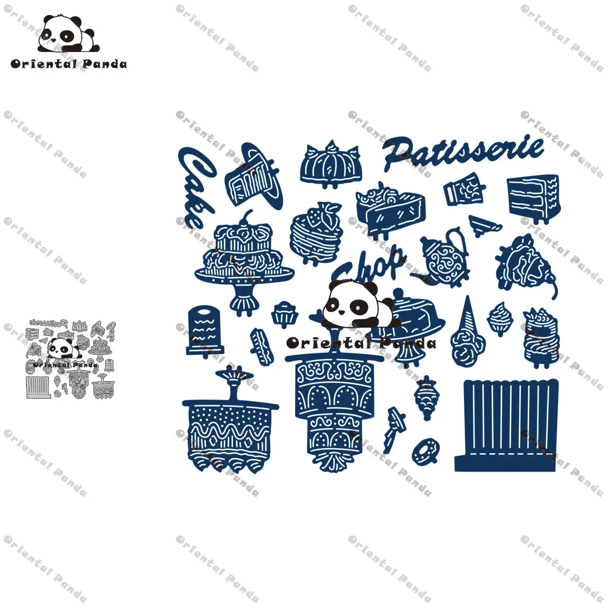 Retail therapy pastry shop cutting die 2024 metal cutting die new stamp business card printing