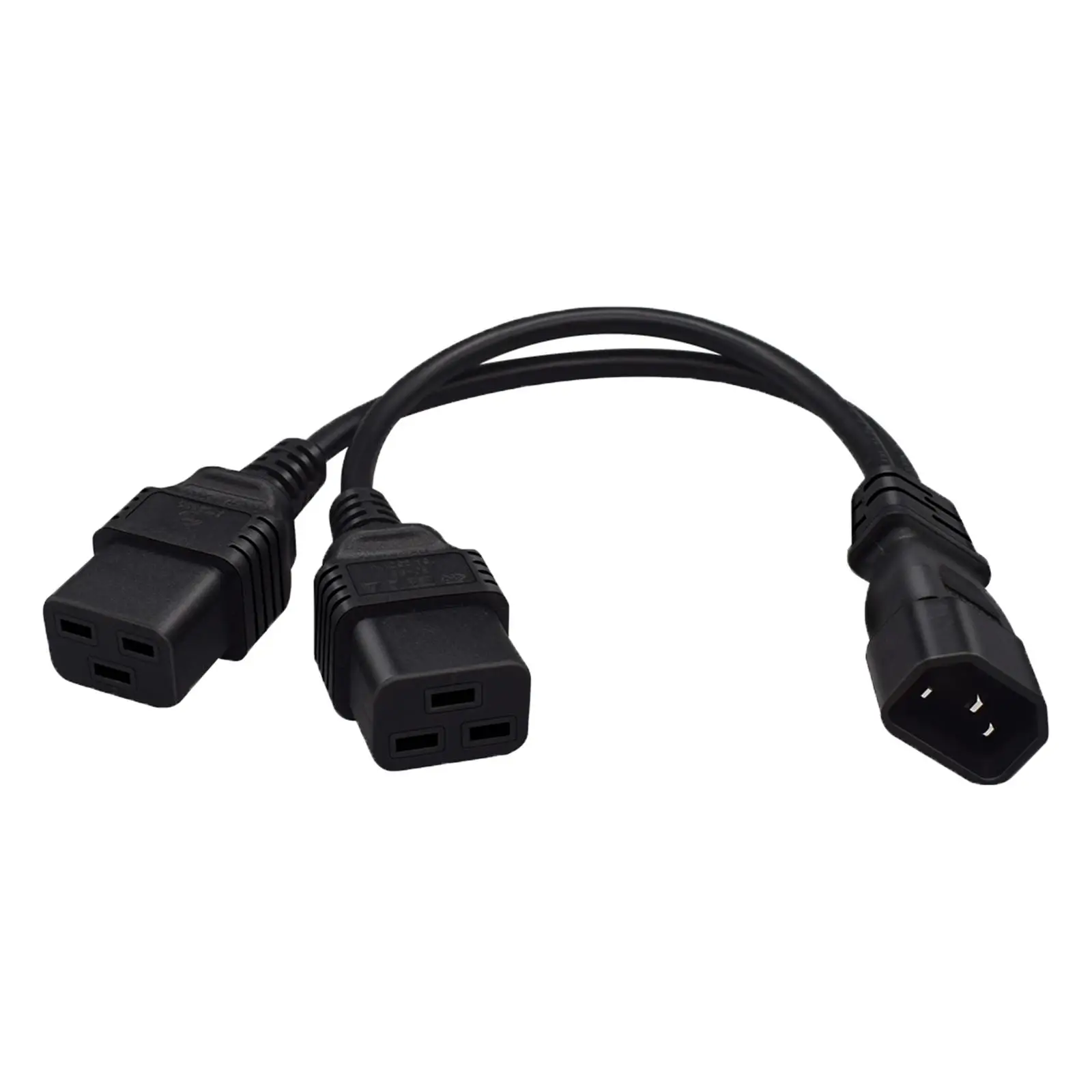 30cm C14 to C19 Y Splitter Extension Cord for PDU UPS Power Distribution and Computer Gear