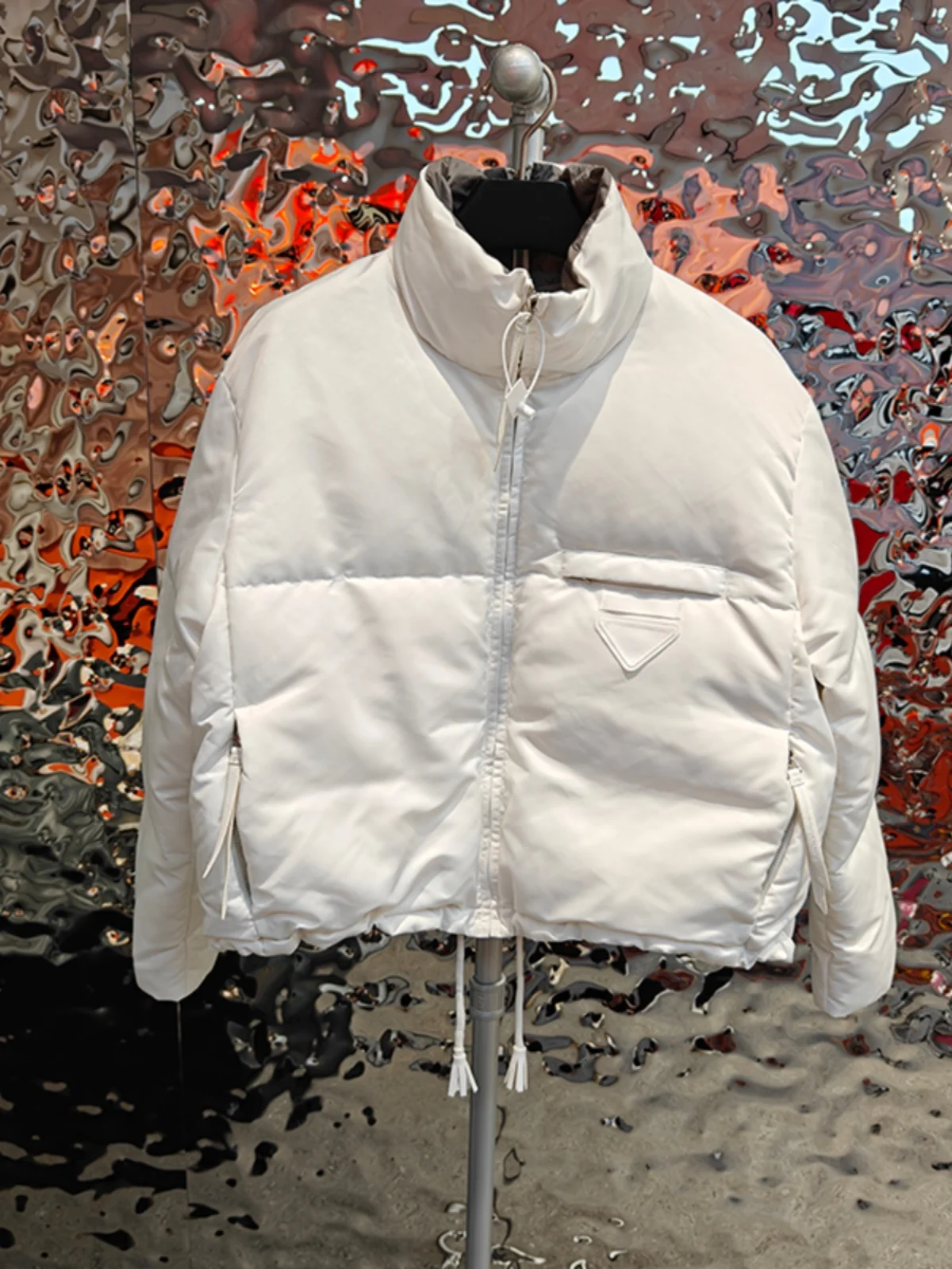 Thiened Du down ort manteau col montant femme hiver Jaet pain Sle chaud mémoire tissu Nylon blanc Du plume