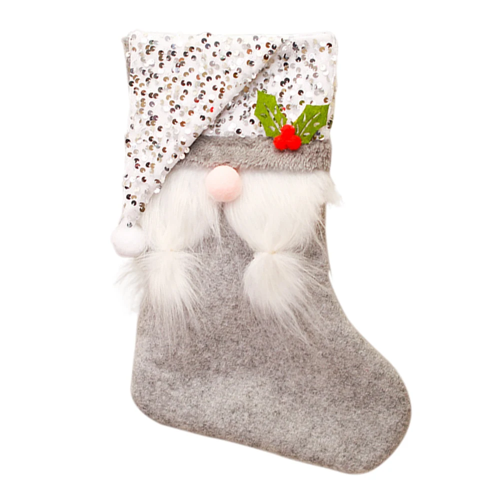 

Christmas Hat Socks Xmas Hanging Stockings Pendant Decor Tree Cartoon Decorative Gift Decorations