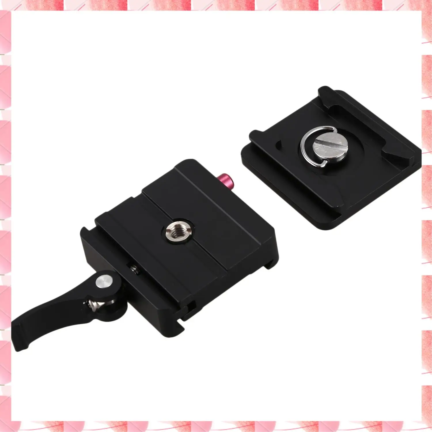 JAJA Aluminum 1/4 Inch & 3/8 Inch Quick Release Plate + Clamp Adapter Mount W/Lock For Dslr Camera Tripod Monopod Ball Head Arca